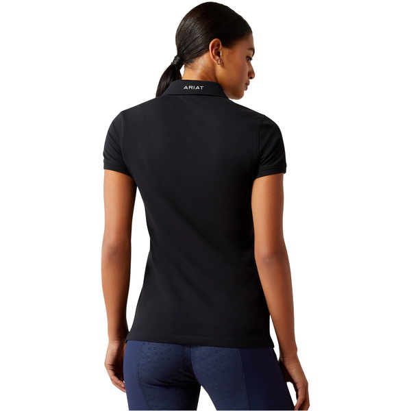 2025 Ariat Womens Prix 3 . 0 Kurzes Hemd Polo Hemd 10055059 - Black